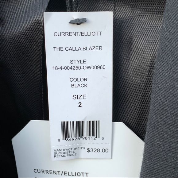 Current Elliott Calla Tailored Black Blazer Leopard Print Size 2 - Picture 4 of 9